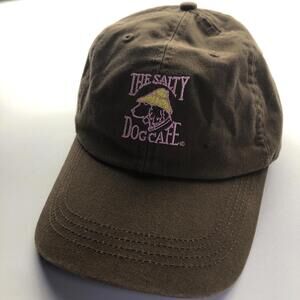 The Salty Dog Cafe Hat Cap Strap Back Brown Womens Pink Logo Southern Ladies
